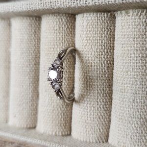 3 Stone Sterling Silver Ring Sz 9